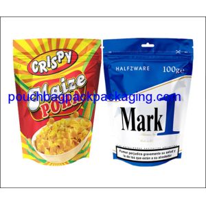 Printed foil stand up pouch, zip lock stand up bag with window for packaging