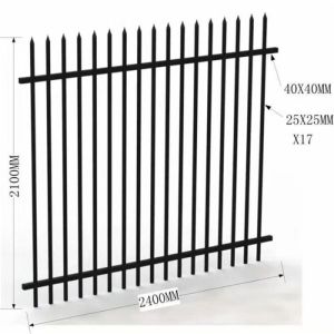 6ft X 8ft Galvanized Steel Picket Fence picket metal fence 1.5x2.0m rustproof
