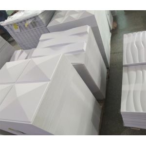 China Matt White Fire Resistance 3D PVC Decoration Wall Panel For Lobby Wall Decoration on sale