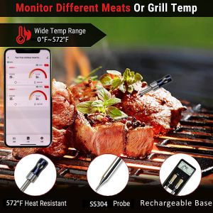Buy cheap Digital BLE Bluetooth Wireless Dual Needle Meat Thermometer 50m APP Monitoring Thermometer Smart Alarm Grill Thermometer from wholesalers
