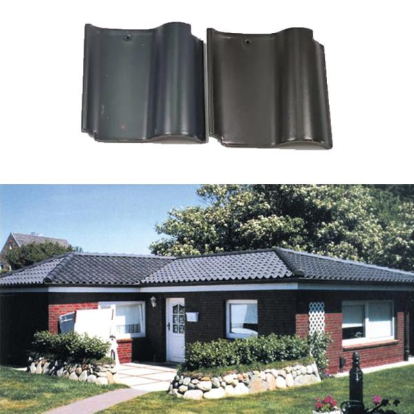 Buy cheap S Type Spanish Roof Ceramic Tiles Durable Material Dark Grey Water-repellent Rooftop Material from wholesalers