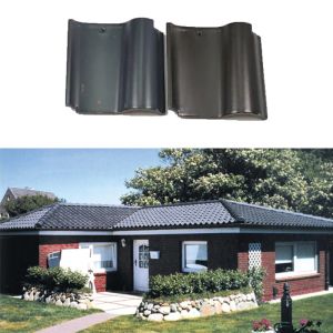 Buy cheap S Type Spanish Roof Ceramic Tiles Durable Material Dark Grey Water-repellent Rooftop Material from wholesalers