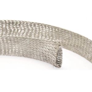 Automobile Tinned Copper Braided Sleeving , Copper Foil Braided Shield Sleeve