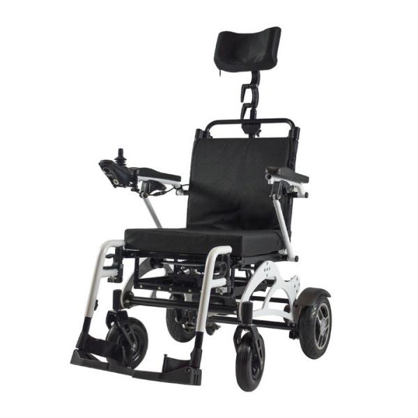 Quality Lightweight Lithium Battery Foldable Wheelchair 6km/H With Lamp for sale