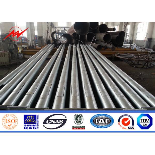 Quality 69KV 11m Roadside Tubular Street Light Pole With Advertisement Banner for sale