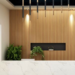 Buy cheap Mall WPC Laminated Fluted Flat Wall Solid Panel for Indoor Interior Decoration Fence from wholesalers