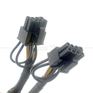 Buy cheap Sleeved 18AWG Pure Cooper Y Splitter 6 Pin to Dual 8 Pin 6+2 PCI Express Power Adapter Extension PCIe Cable for GPU from wholesalers