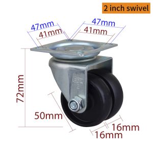 Buy cheap EDL 2 Inch 80kg PA Equipment Casters Black Plate Casters With Brakes M312P-13 product