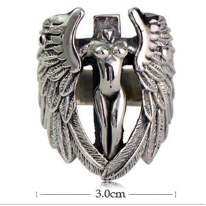 Buy cheap Thai Sterling Silver Angell Style Men's 925 Silver Ring (R6030806) from wholesalers