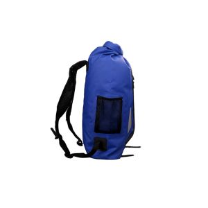 Reflective Dry Bag Backpack Dark Blue Lightweight With Side Mesh Pockets