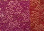 Buy cheap Red Golden Embroidery Sequin Lingerie Lace Fabric For Wedding Dress , Decoration Lace Fabric from wholesalers