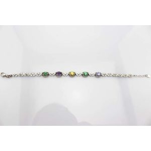 Buy cheap 925 Sterling Silver  Multicoloured Cubic Zircon Link Tennis Bracelet (H14) from wholesalers