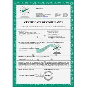 WUXI  M.Y. ADVANCED GRILL CO., LTD. Certifications