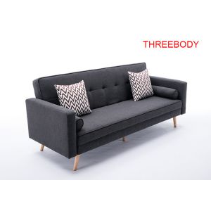 Buy cheap Steady Contemporary Bedroom Furniture Two Seater Fabric Sofa In Black Grey Color from wholesalers
