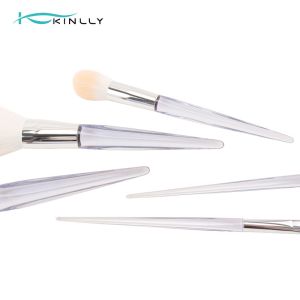 Buy cheap OEM 8PCS Complete Makeup Brush Set Quadrilateral Clear Plastic Handle from wholesalers