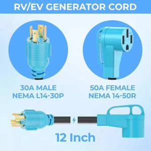 Buy cheap NEMA L14-30P to 14-50R Adapter Cord for RV/EV Heavy Duty STW 10 AWG SJTW Wire for USA Power Generators House RV Trailer Camper from wholesalers