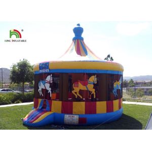Commercial Carousel Inflatable Jumping Castle , Inflatable Dome House With Step