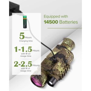 Buy cheap 5x8 Optics Night Vision Monocular Telescope Rechargeable Power Saving from wholesalers