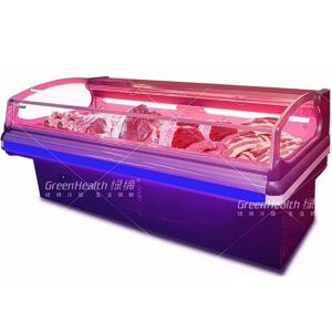 1000L Meat Display Freezer Food Showcase With Curtain
