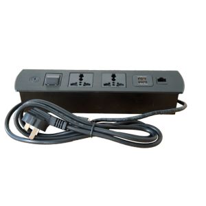 Buy cheap Black aluminum panel  Desk Mount Power Modules & Flush in table electricl power outlet... from wholesalers