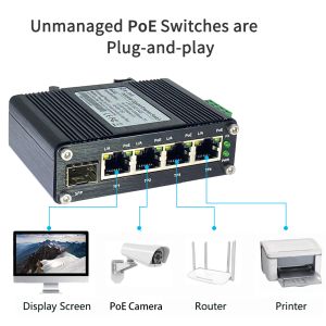 Buy cheap Mini Industrial 4-Port 10/100/1000T 802.3at PoE + 1-Port 100/1000X SFP Ethernet Switch with 12~48VDC Input and Voltage Booster from wholesalers