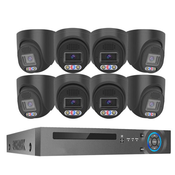 Buy cheap 4K 8 Channel 8MP Red and Blue Light Alarm Outdoor Home PoE NVR Kit Cctv Ip Cameras Surveillance Security Camera System from wholesalers