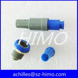 Buy cheap factory price blue color M14 solder 1P series 6pin lemo circular plastic connector PAGPKG straight plug and fixed socket from wholesalers