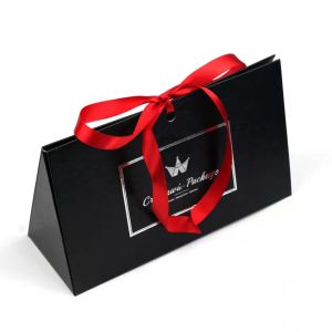 Buy cheap Small Wedding Favor Box with Custom Gold Logo and Ribbon on Recycled Kraft Paper from wholesalers