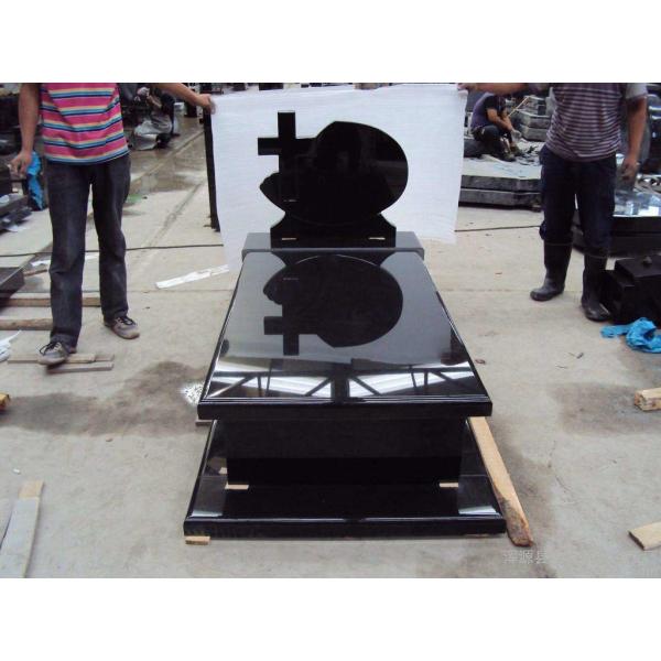 Buy cheap Absolute Black Granite Memorial Headstones Retangular Upright / Other Shape from wholesalers