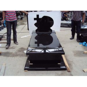 Buy cheap Absolute Black Granite Memorial Headstones Retangular Upright / Other Shape from wholesalers