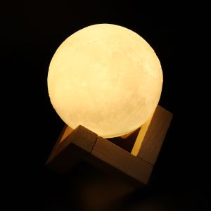 Buy cheap Tap Control Multicolor LED Flashing Snowman Rechargeable Moon Lamp 3D Printing from wholesalers
