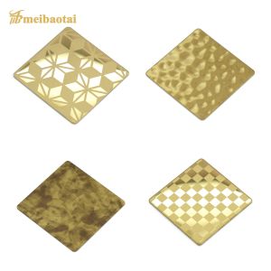 Buy cheap Embossed Gold 201 Stainless Steel Plate 1500mm Width Smooth Surface from wholesalers