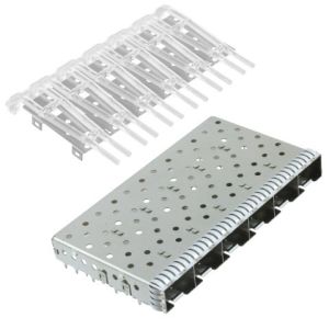 2007401-1 1x6 SFP+ Transceivers Cage Assembly With Light Pipe