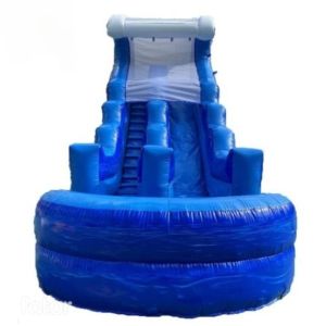 New Arrival inflatable blue dry slide for rental, outdoor inflatable two lane
