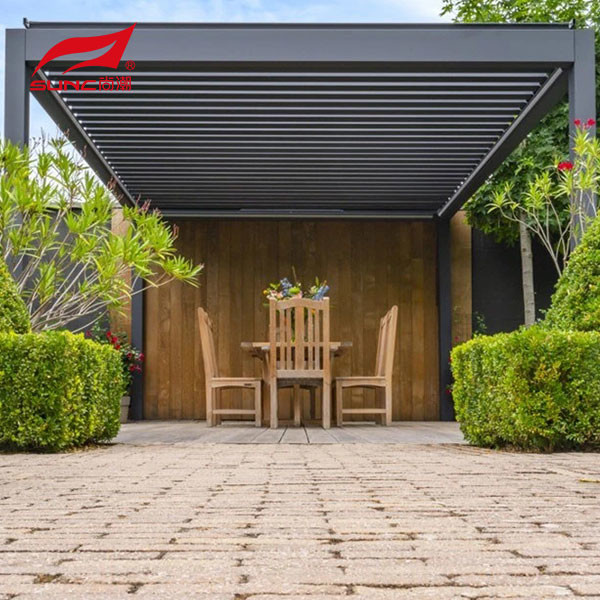 12" X 12" Aluminium Pergola With Aluminium Alloy 6063 Louver Blades And Drainage