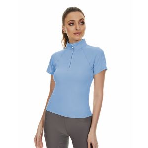 China Blue Spandex Nylon Equestrian Base Layer Eco-Friendly Riding Clothing on sale