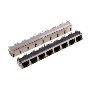 Buy cheap 1 * 8Port RJ 45 Female Jack Network 8p8c RJ45 Connector With Shielded LED Light from wholesalers