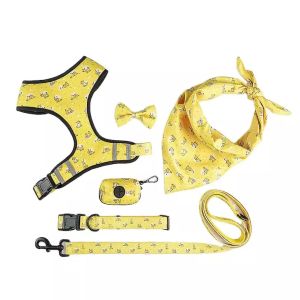 Buy cheap Personalized Pet Harness Set Yellow Color Bowknot Decoration from wholesalers