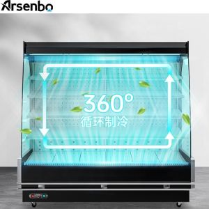 Durable Vertical Open Chiller Display , 220V Multideck Refrigerated Display