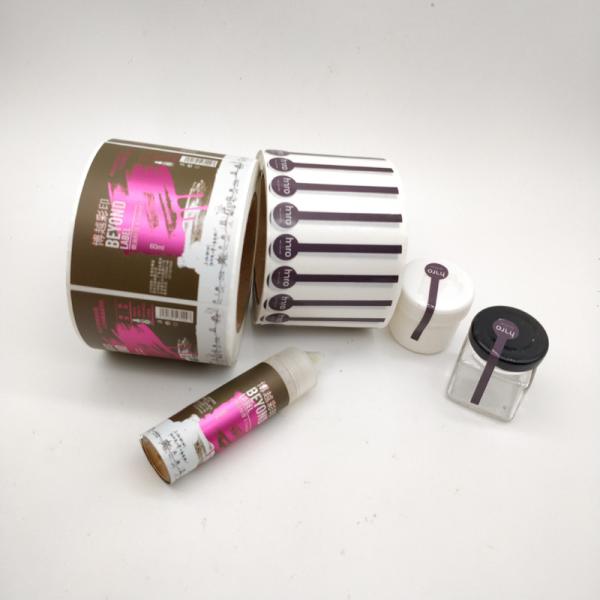 Quality CMYK Waterproof Lip Balm Custom Embossed Foil Seal Stickers for sale