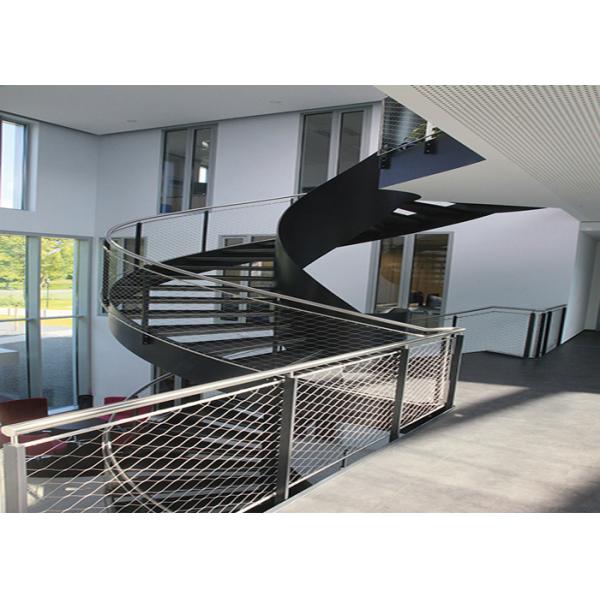 Safety Balustrade Infill 7x19 Stainless Steel Rope Mesh In Staircase Of Apartment