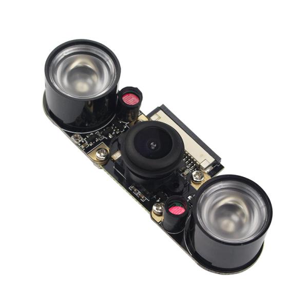 Quality Smart Electronics Raspberry Pi 3 Camera Night Vision Wide Angle Fisheye Lens 5 MP Camera + 2 Infrared Sensor Light for sale