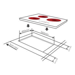 Buy cheap Easy clean Ceramic Glass 60cm 3 Burner Induction Cooktop from wholesalers