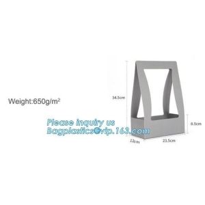 Custom paper bag with handle coated white paper bag printing pattern flower