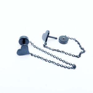 Buy cheap Stainless Steel Star Heart Stud Earring piercing ear stud chain from wholesalers