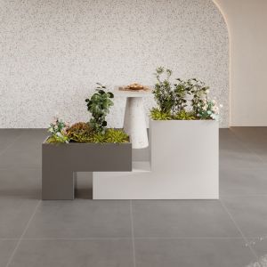 Buy cheap European style square stackable planter white metal flower pot from wholesalers