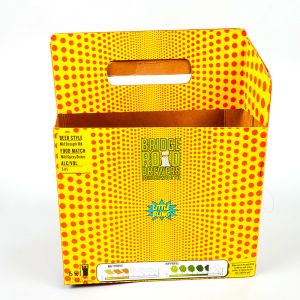 Portable Corrugated Paper Packaging 6 Bottle Beer Box With Custom Printing And