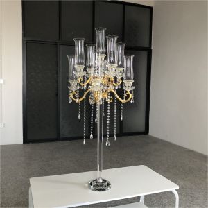 Buy cheap ZT-267G New wedding gold tall crystal candelabra centerpieces from wholesalers