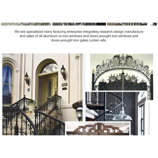 Quality Swing Courtyard Iron Gates Hot-Dipped Galvanized Surface Beautiful Elegance for sale