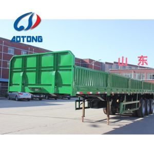 9.00-22.5 Rim Tri Axles Drop Side Wall Semi Trailer for Cargo Transport in